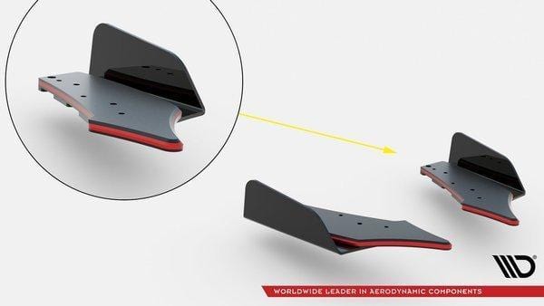 Maxton Design Racing Durability Rear Side Splitters + Flaps Volkswagen Golf Mk8 GTi