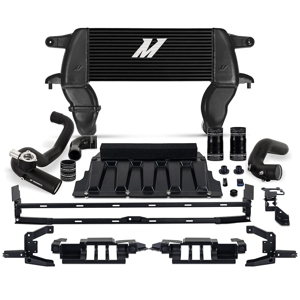 Mishimoto High-mount Intercooler Kit, 2021+ Ford Bronco 2.3L, Black Core, Black Pipes