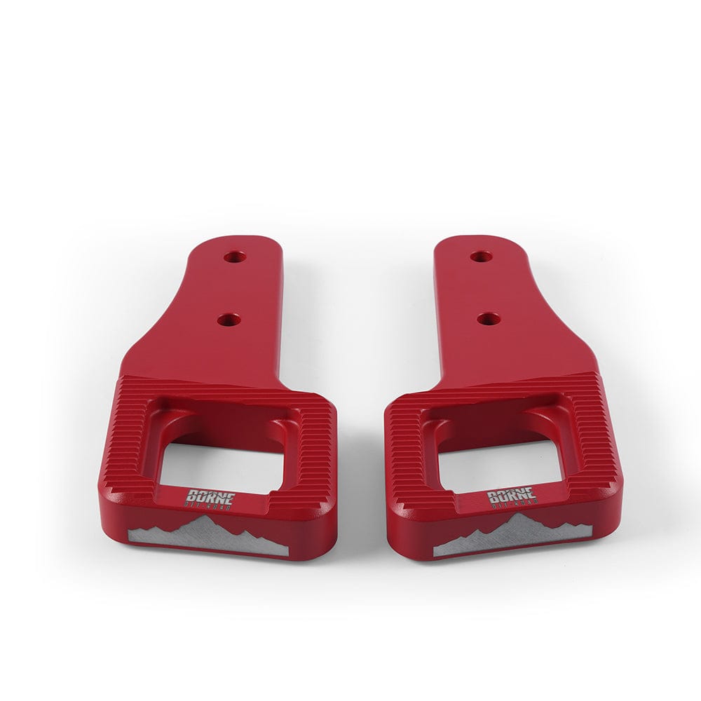 Mishimoto Borne Off-Road Billet Tow Hooks, fits Ford Raptor 2017+, Micro-Wrinkle Red