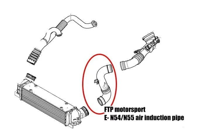 FTP BMW E8X E9X E-N55 Boost pipe ( turbo to intercooler charge pipe TIC )