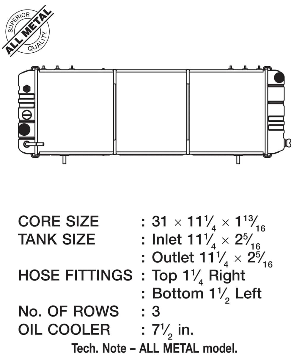 CSF Performance 88-90 Cherokee (XJ) 4.0L w/o filler neck (3-Row Copper Core) Radiator