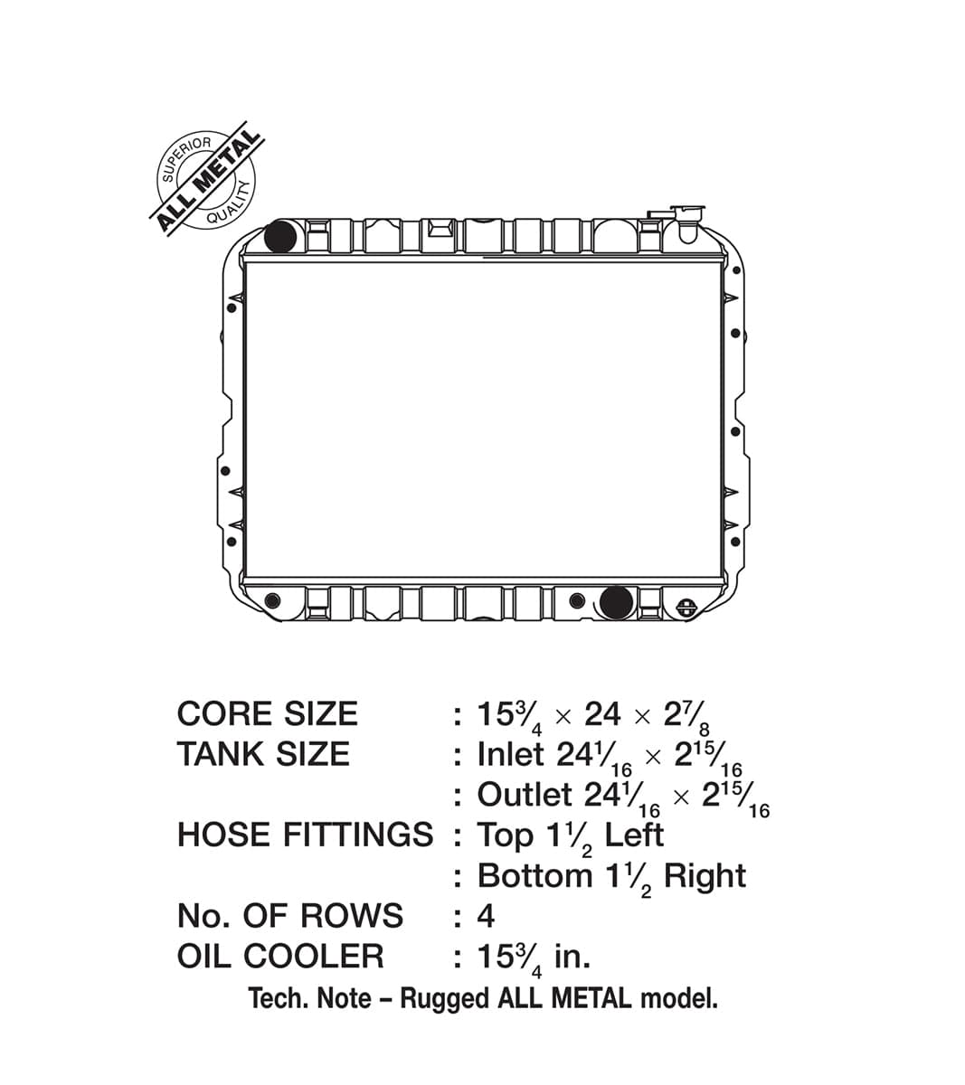 CSF Performance 81-87 4.2L Toyota Landcruiser (AT) / 1988 4.0L (AT) (4-Row Copper Core) Radiator