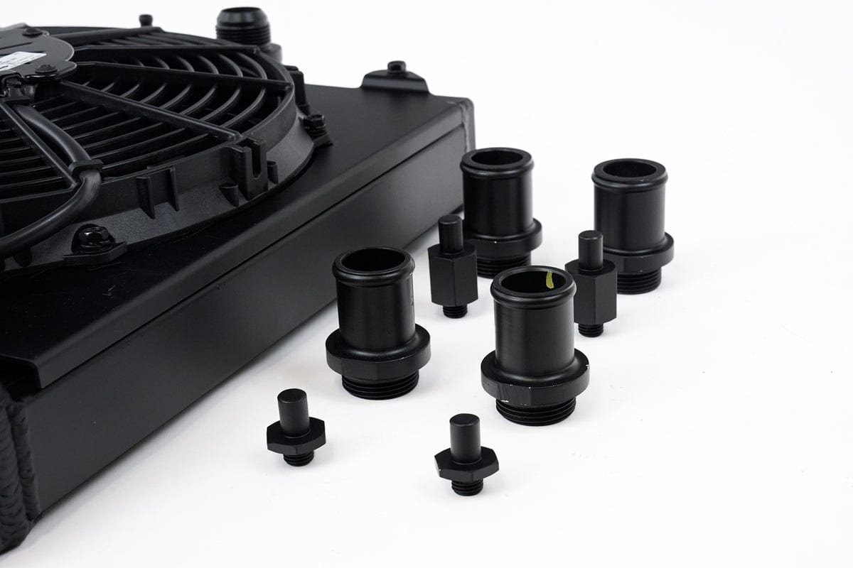 CSF Performance Universal Half Radiator - Evo 7/8/9 / 92-00 Civic - w/ SPAL Fan & Shroud - Black