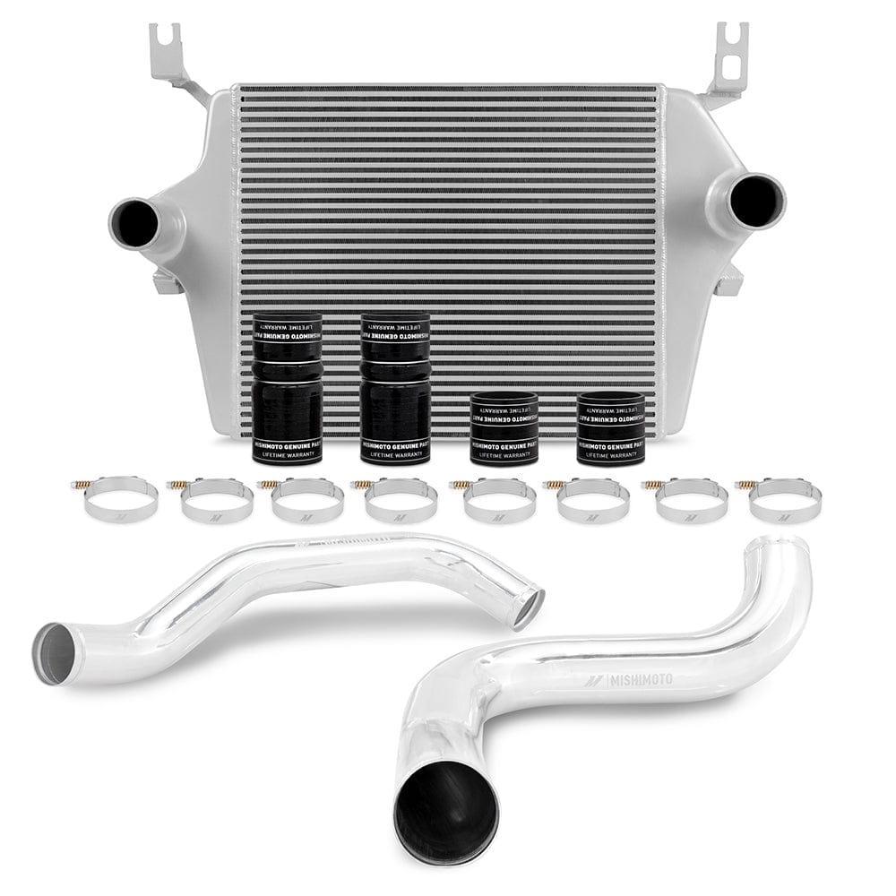 Mishimoto Ford 7.3L Powerstroke Intercooler Kit, 1999-2003 Silver Cooler, Polished Pipes