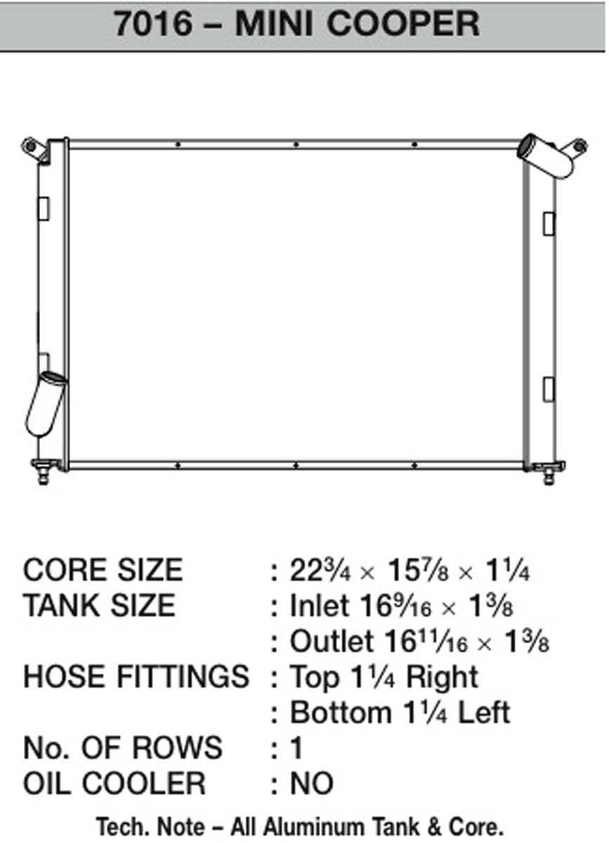 CSF Performance 02-07 Mini Cooper S (R50/R52/R53) High-Performance All-Aluminum Radiator