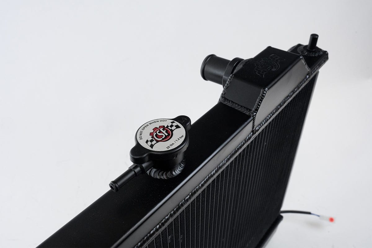 CSF Performance Mitsubishi Evo 4/5/6/7/8/9 Full Size Slim Radiator w/ 12in SPAL Fan - Black