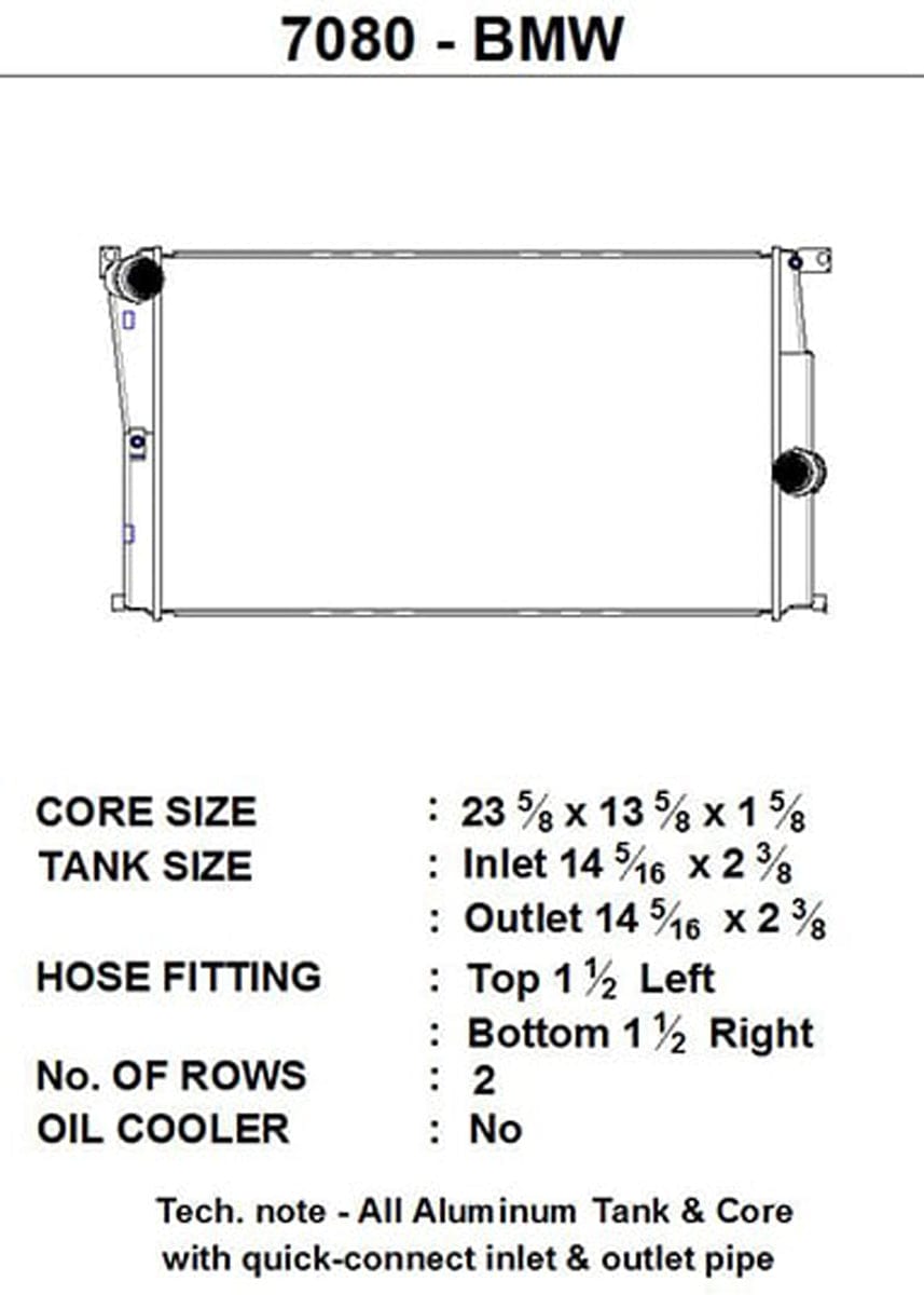 CSF Performance BMW F2X 1/2-Series / F3X 3/4-Series / i30 (MT) All-Aluminum Radiator