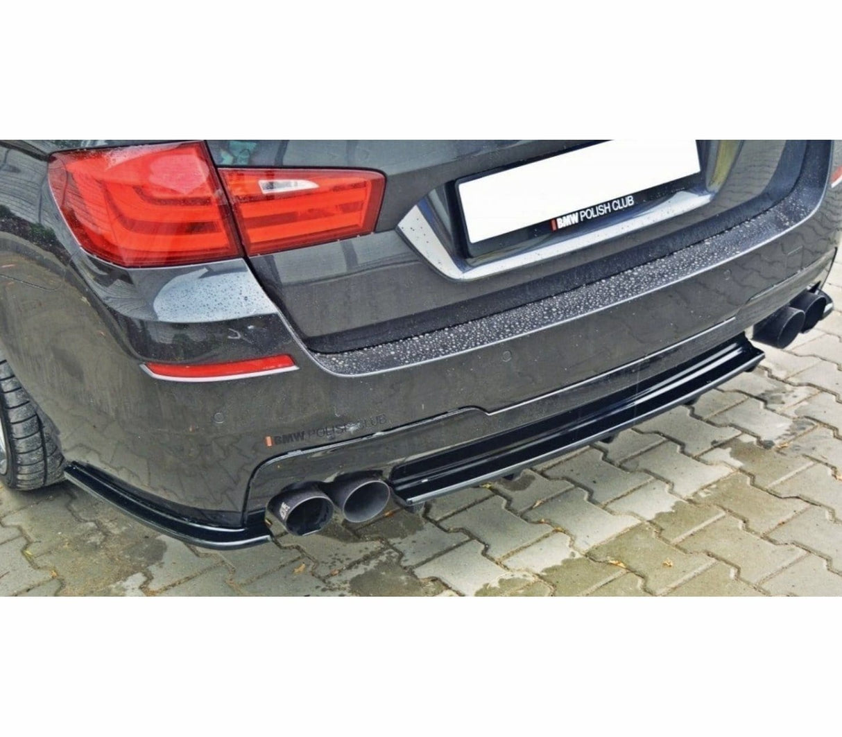 Maxton Design Central Rear Splitter BMW 5 Series F11 M-Package (Fits Two Double Exhaust Ends)