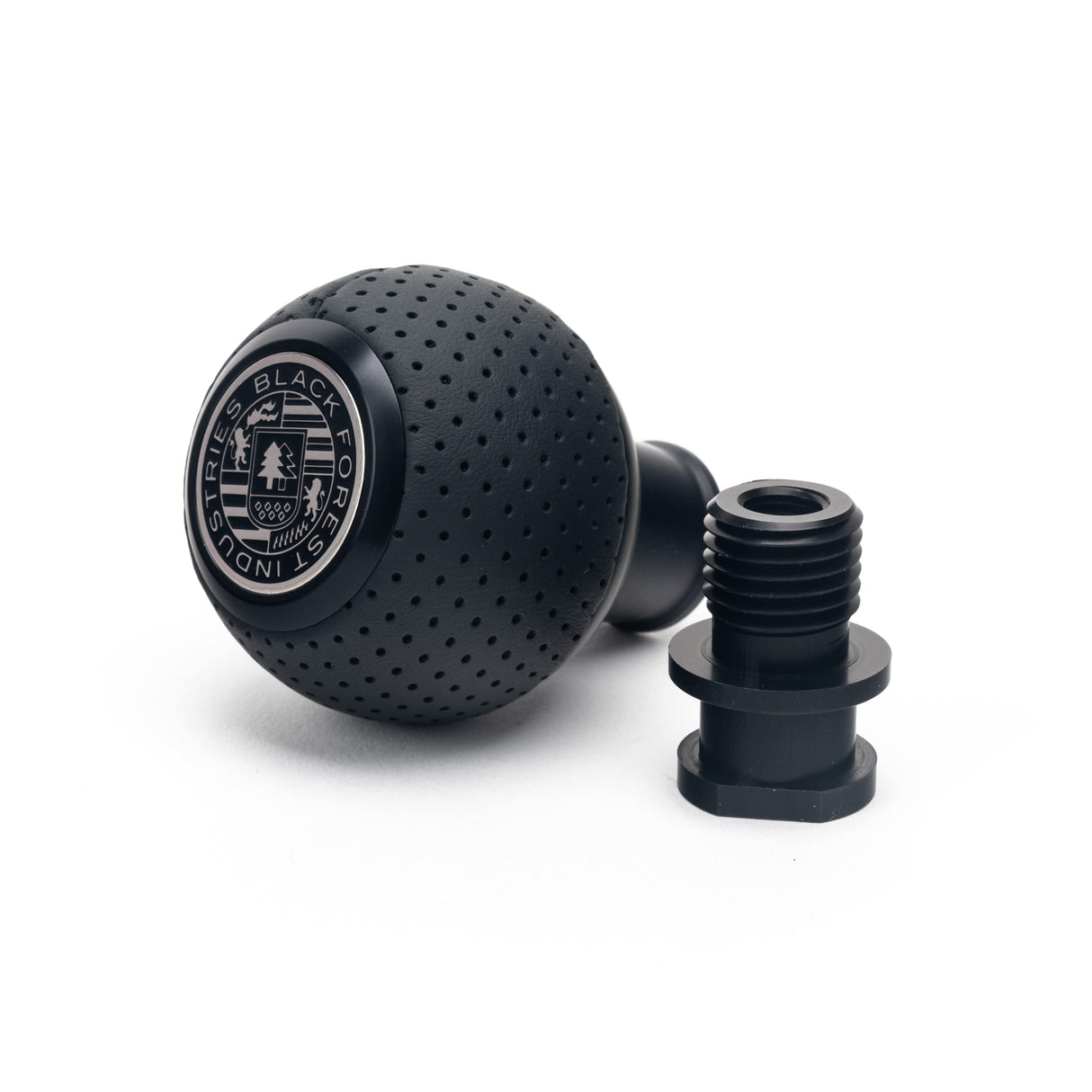 BFI Heavy Weight Shift Knob GS2 Black Air Leather / Black Anodized (Threaded)