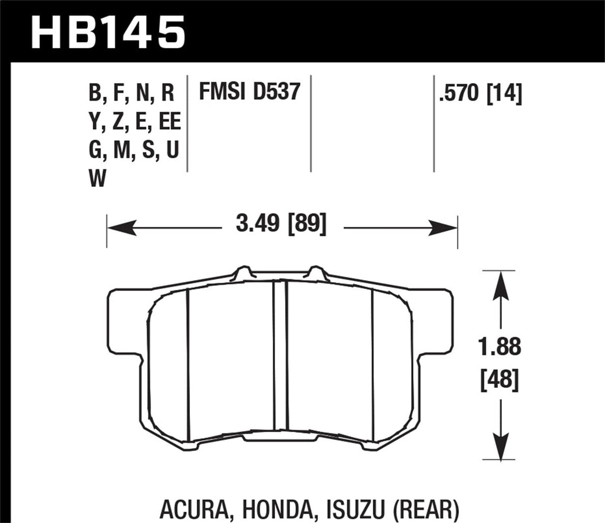 Hawk 97-12 Corvette/01-04 Z06/05-09 Z51 DTC-30 Race Rear Brake Pads