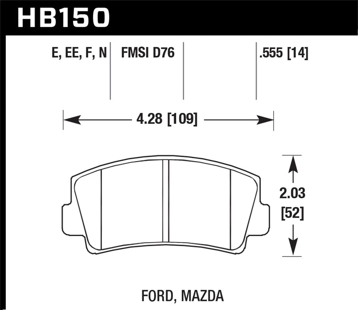 Hawk 69-81 Chevy Camaro Blue 9012 Front Brake Pads