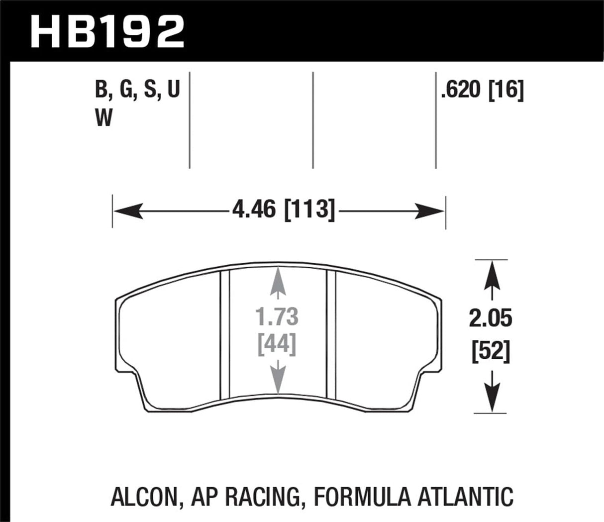 Hawk AP Racing CP 6600 DTC-70 Race Brake Pads