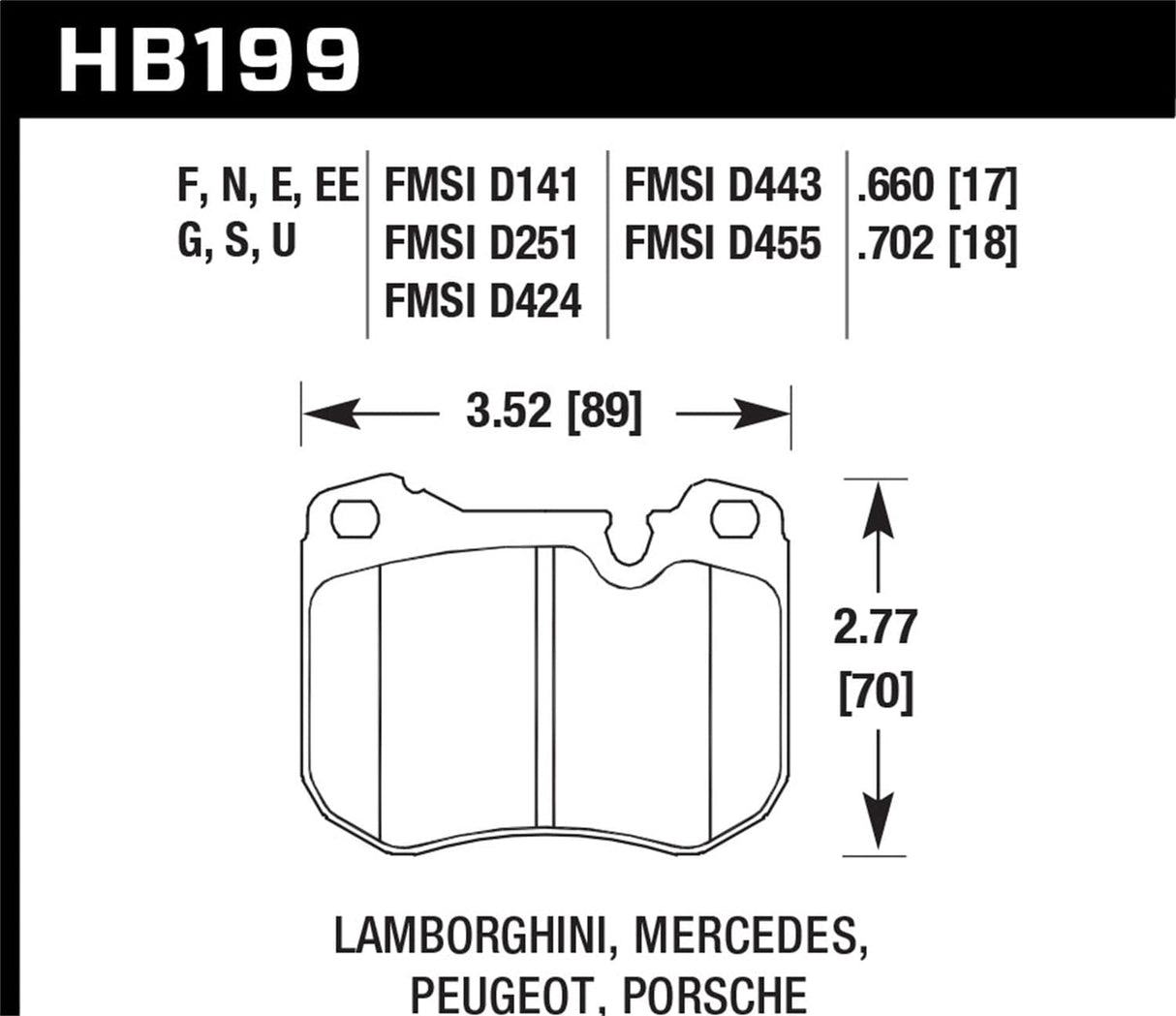 Hawk 84-93 Ford Mustang Blue 9012 Race Front Brake Pads