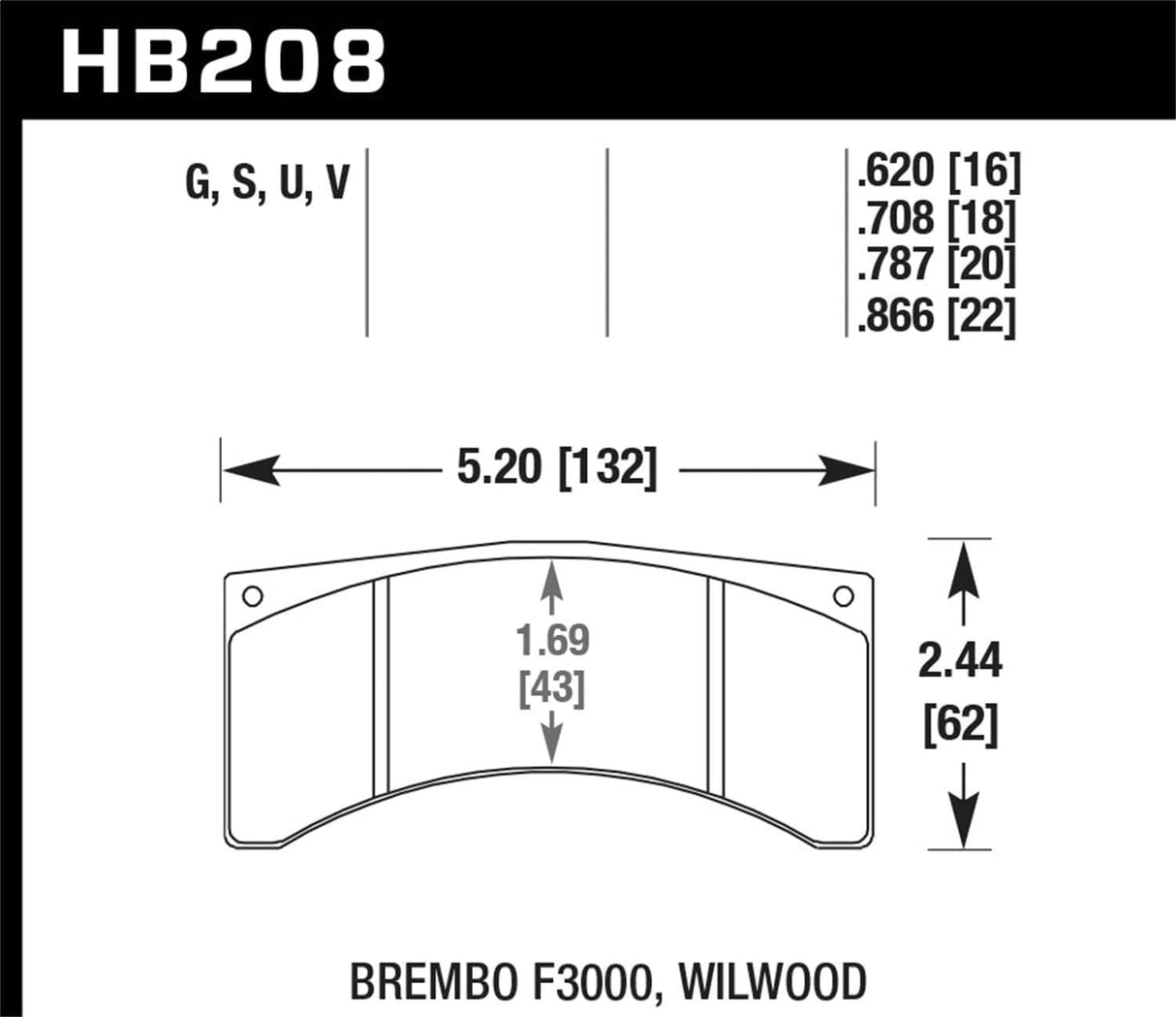 Hawk HP+ 08-09 Mazda 3 / Ford/ Volvo DTC-60 Race Front Brake Pads