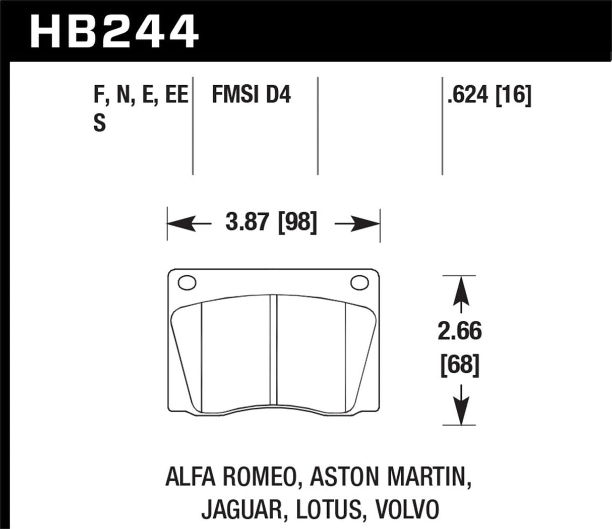Hawk 72-74 Jaguar XJ12 Front ER-1 Brake Pads