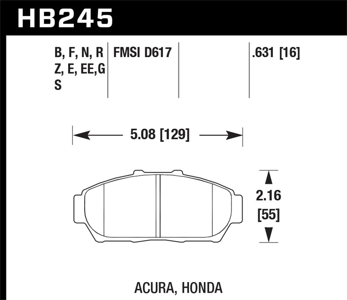 Hawk 94-01 Acura Integra (excl Type R) HT-10 Race Front Brake Pads