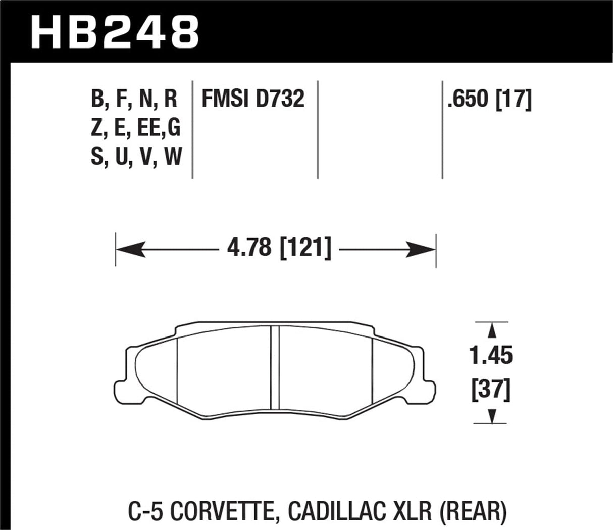Hawk 94-04 Ford Mustang DTC70 Rear Brake Pads