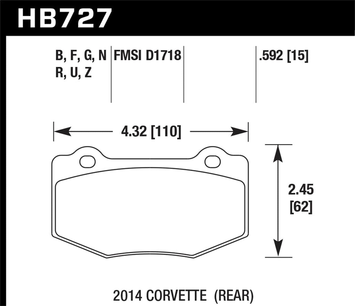 Hawk DTC-80 14-19 Porsche 911 Rear Race Brake Pads