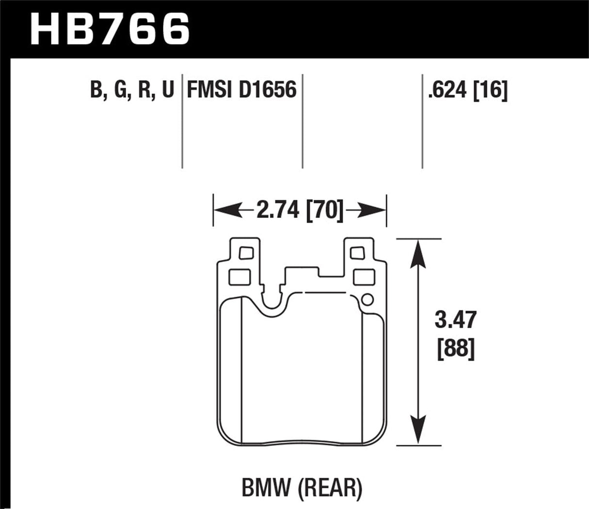 Hawk AP Racing/Wilwood 17mm DTC-70 Race Rear Brake Pads