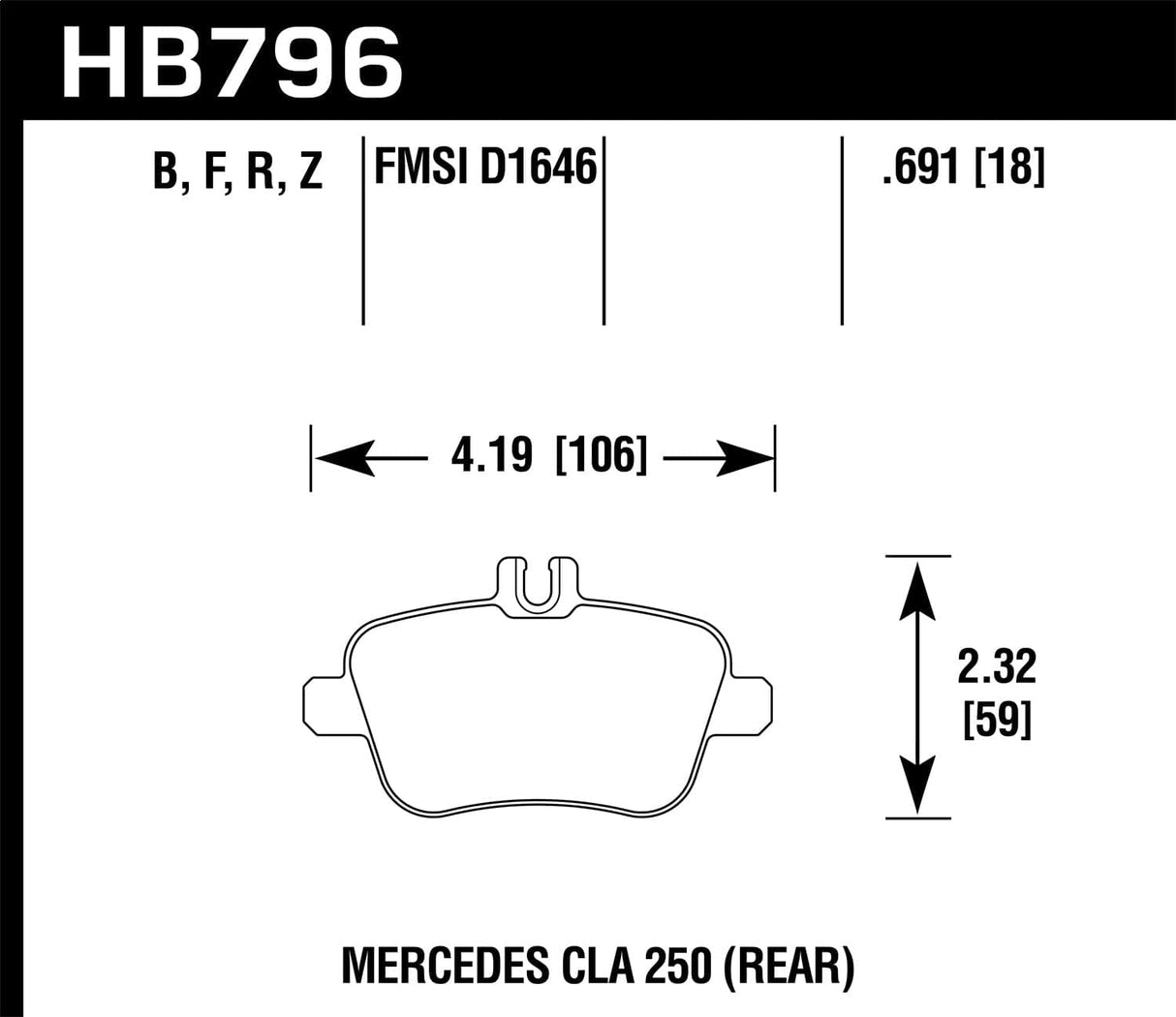 Hawk 14-17 Mercedes-Benz CLA 250 Performance Ceramic Street Rear Brake Pads