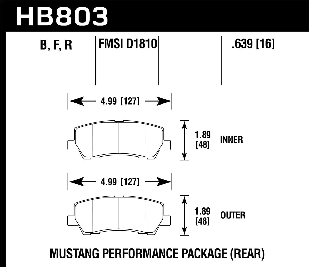 Hawk 15-17 Ford Mustang DTC-30 Rear Race Pads