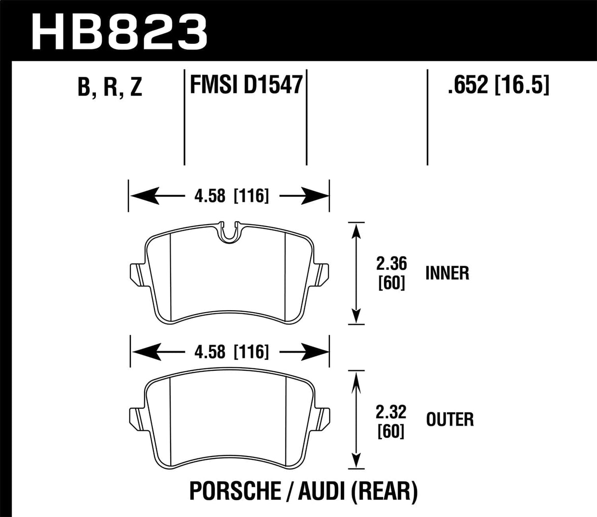 Hawk HPS 5.0 Rear Brake Pads - Audi / D4 S8 / C7 S7 / Porsche Macan