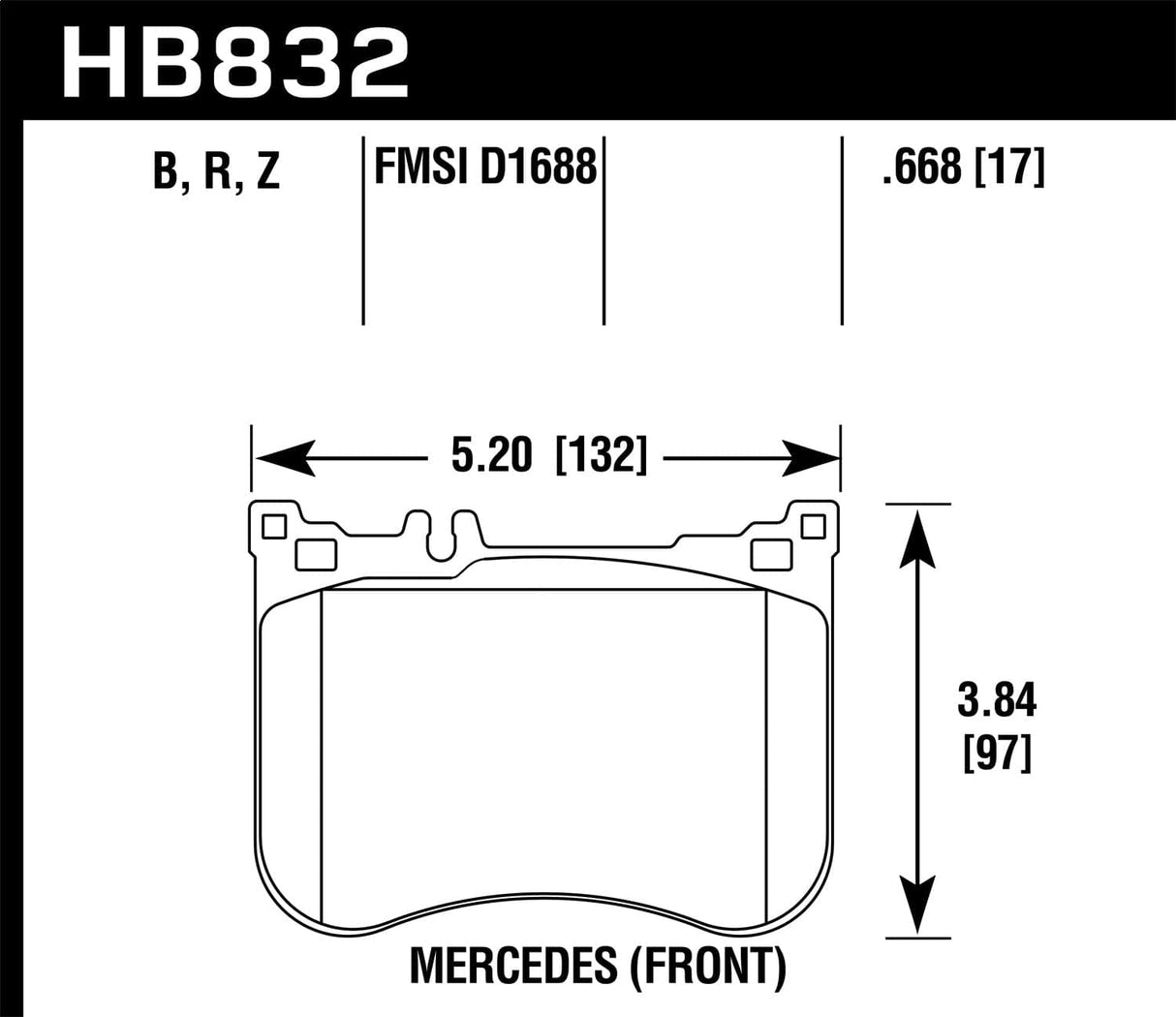Hawk 14-17 Mercedes-Benz S550 / 13-15 Mercedes-Benz SL550 Sport Performance Ceramic Front Brake Pads (NLA)