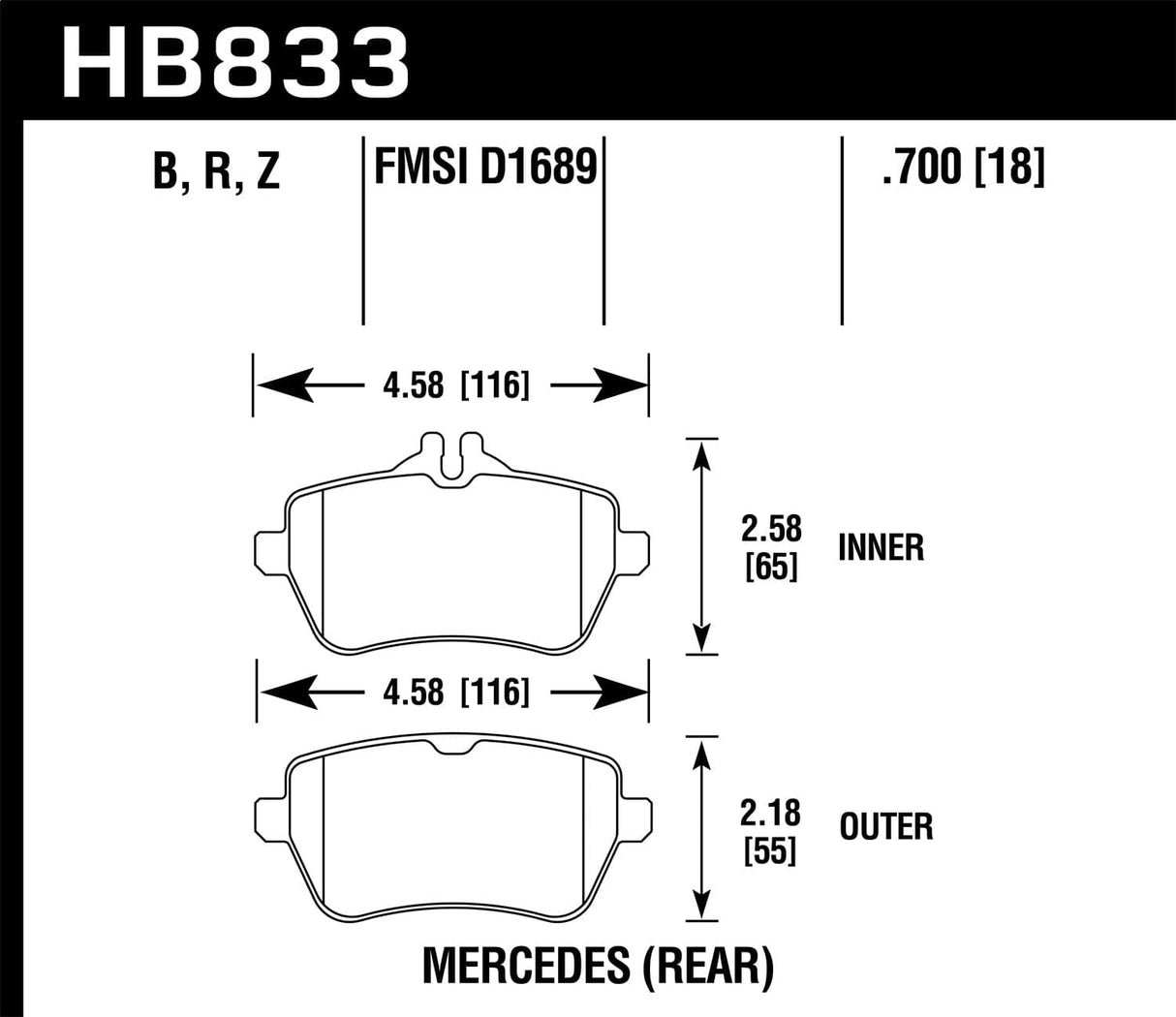Hawk 13-17 Mercedes-Benz SL550 Performance Ceramic Street Rear Brake Pads (NLA)