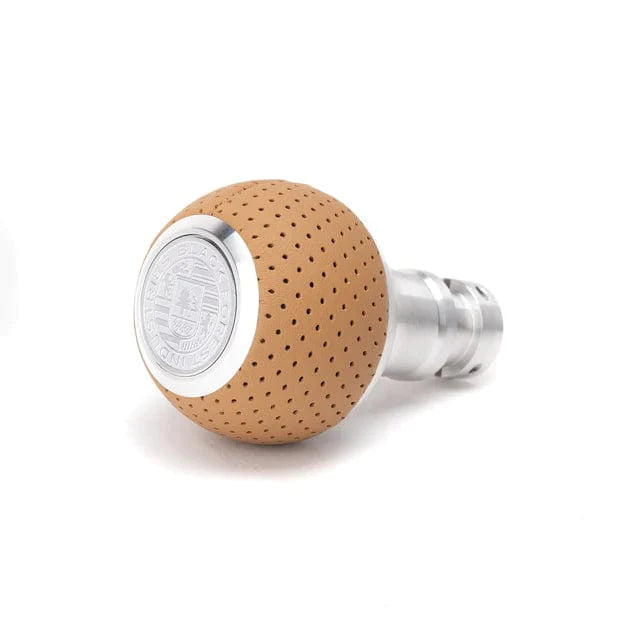 BFI GS2 Heavy Weight Shift Knob - Porsche 991+/981+ Manual - Sand Beige Air Leather / Machined Finish