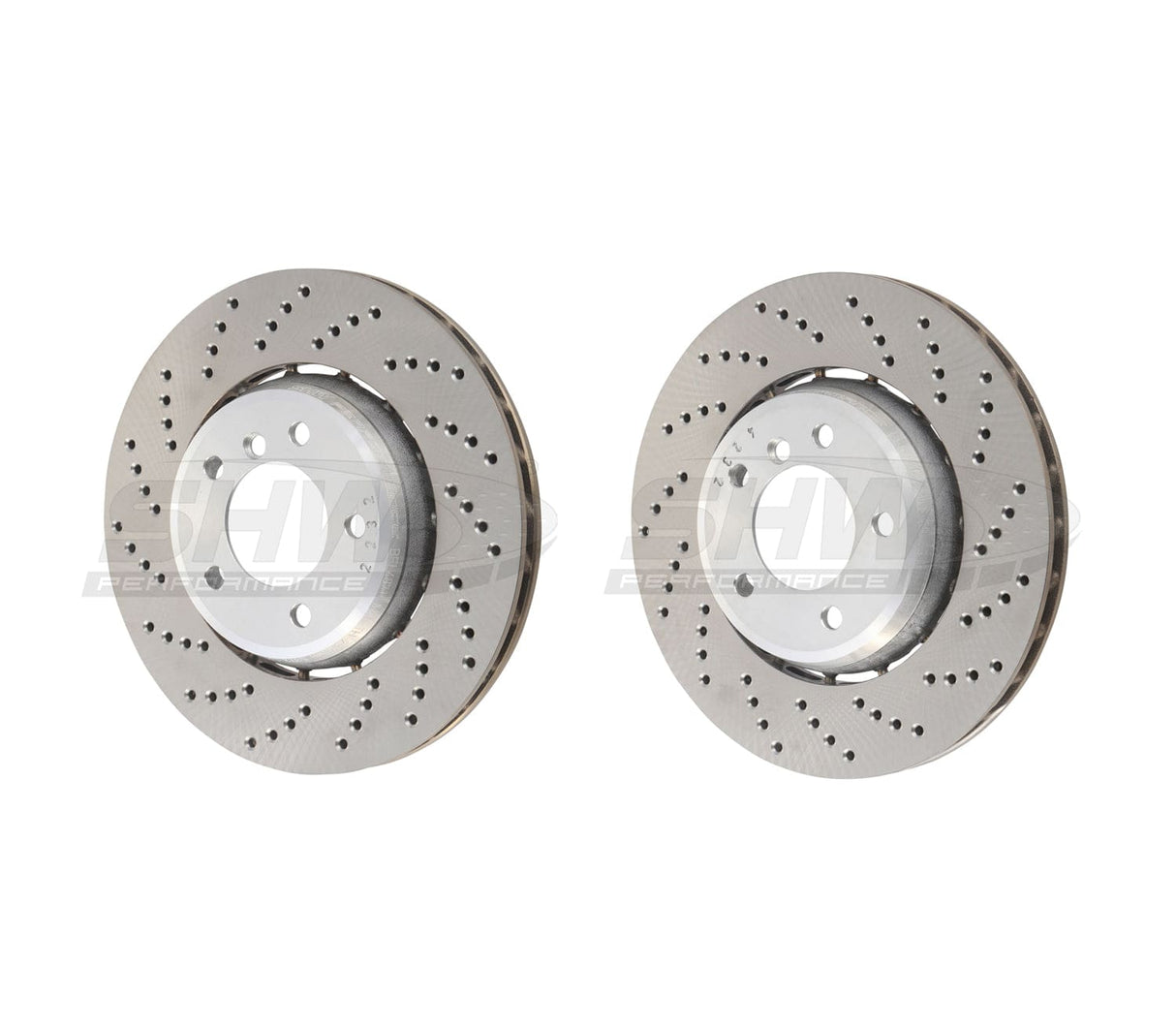 SHW Performance Rear Cross-Drilled Lightweight Brake Rotor Kit (370x24) - BMW / F87 M2 / F8X / M3 / M4