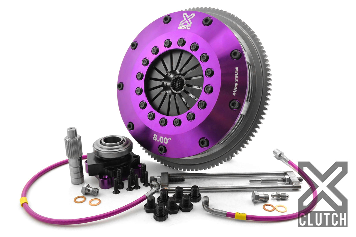 XClutch 1997 Mitsubishi Lancer EVO IV 2.0L 8in Twin Solid Ceramic Clutch Kit (Clutch Slave Cylinder Included)