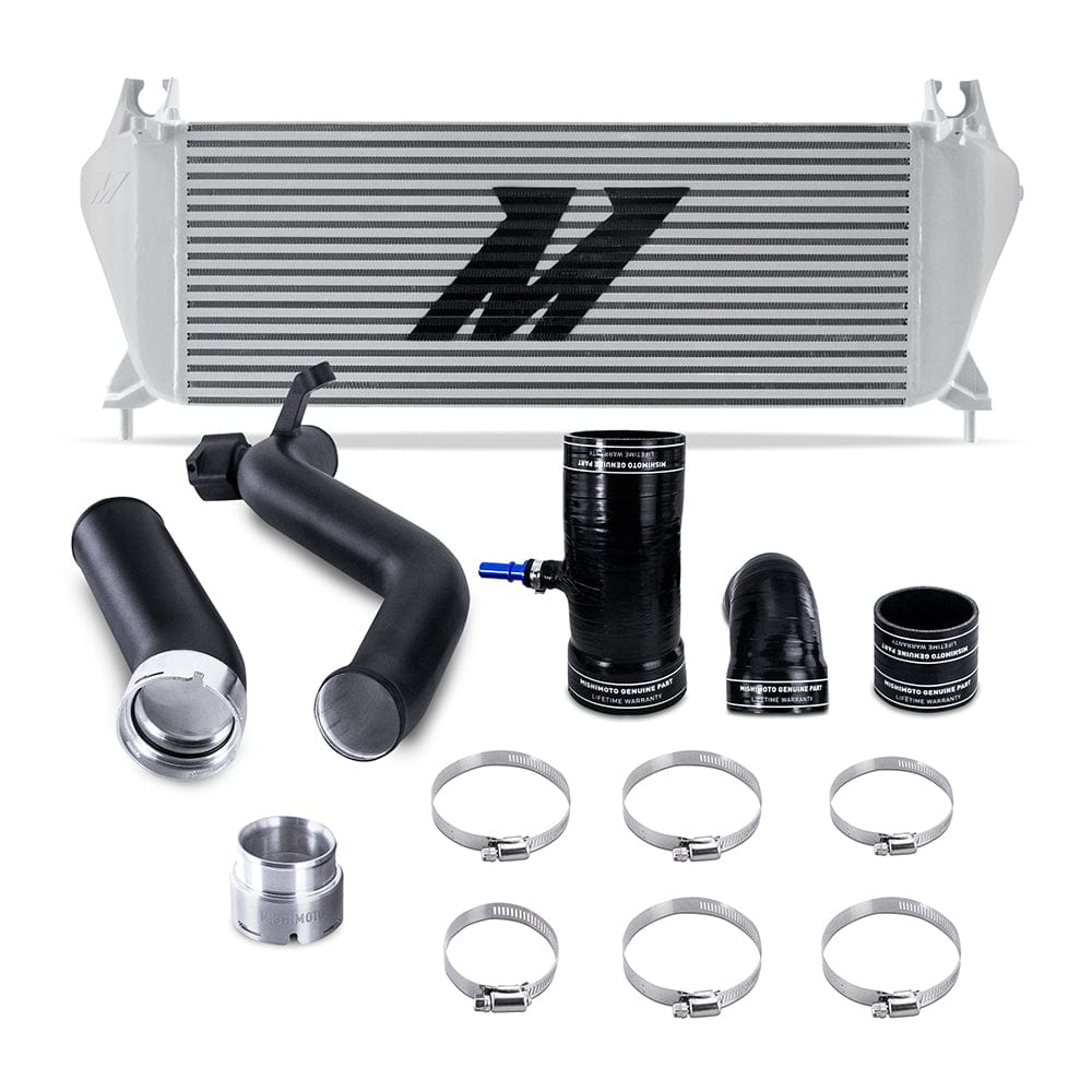 Mishimoto Intercooler Kit, fits Ford Ranger 2.3L 2019+, Silver Cooler, Black Pipes