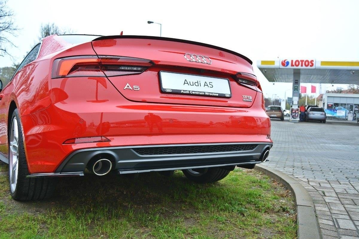Maxton Design Central Rear Splitter Audi A5 S-Line F5 Coupe / Sportback (With Vertical Bars)