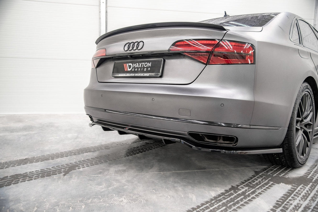 Maxton Design Central Rear Splitter (With Vertical Bars) Audi A8 D4 Facelift
