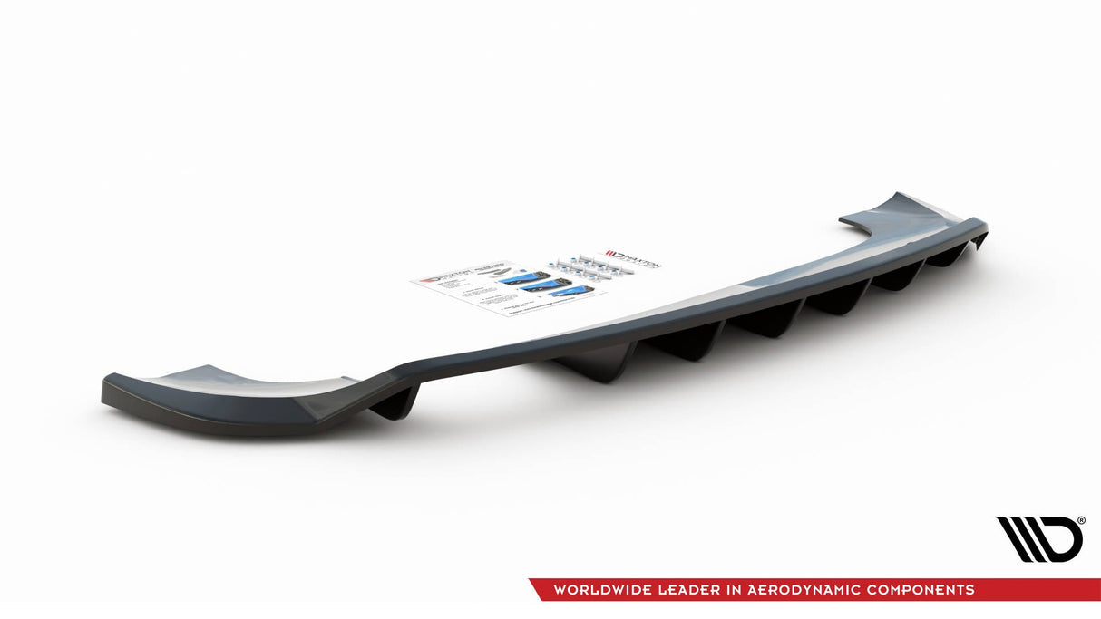 Maxton Design Central Rear Splitter (With Vertical Bars) Audi Q3 S-Line 8U Facelift