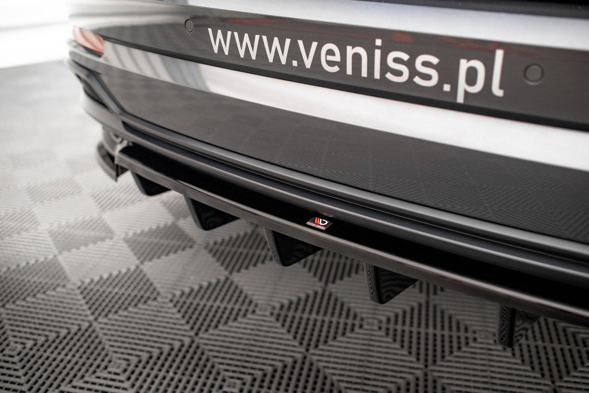 Maxton Design Central Rear Splitter (With Vertical Bars) Audi Q3 S-Line F3