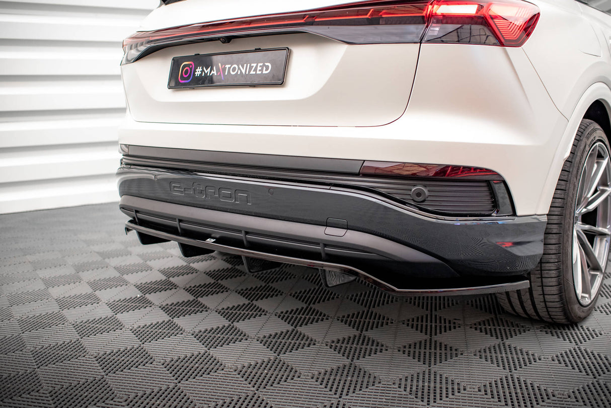 Maxton Design Central Rear Splitter (With Vertical Bars) Audi Q4 E-Tron Sportback Mk1