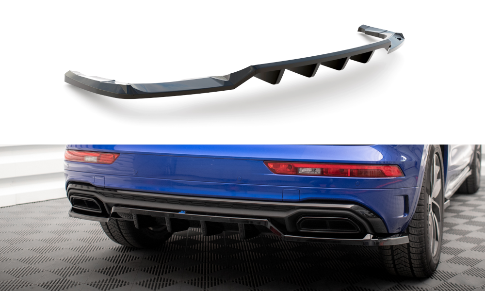 Maxton Design Central Rear Splitter (With Vertical Bars) Audi Q5 S-Line SUV Mk2 Facelift
