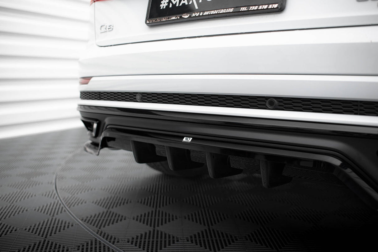 Maxton Design Central Rear Splitter (With Vertical Bars) Audi Q8 S-Line Mk1