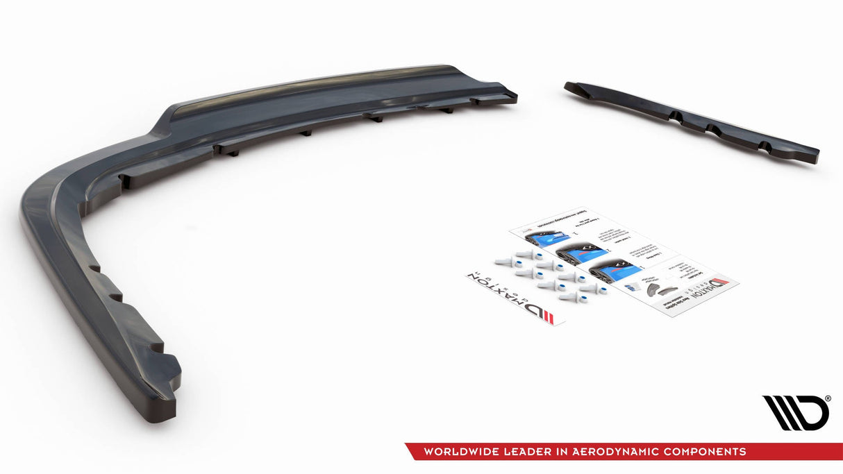 Maxton Design Central Rear Splitter (With Vertical Bars) BMW 3 Sedan E90