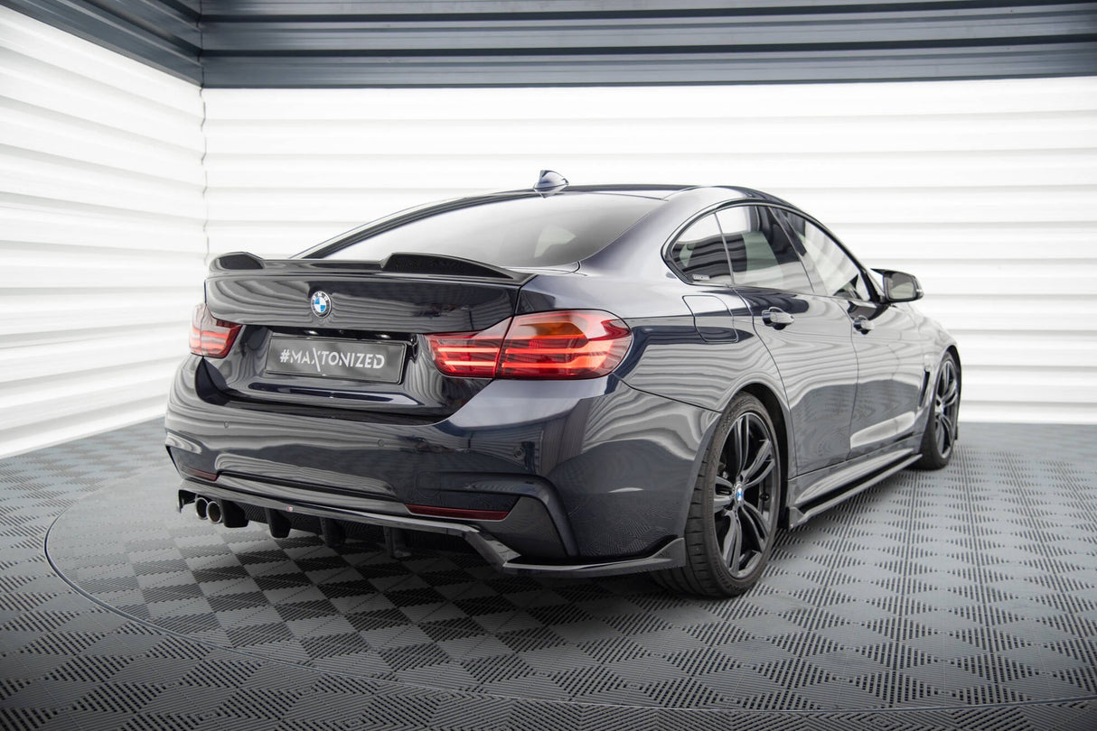 Maxton Design Central Rear Splitter (With Vertical Bars) BMW 4 Coupe / Gran Coupe / Cabrio M-Pack F32 / F36 / F33