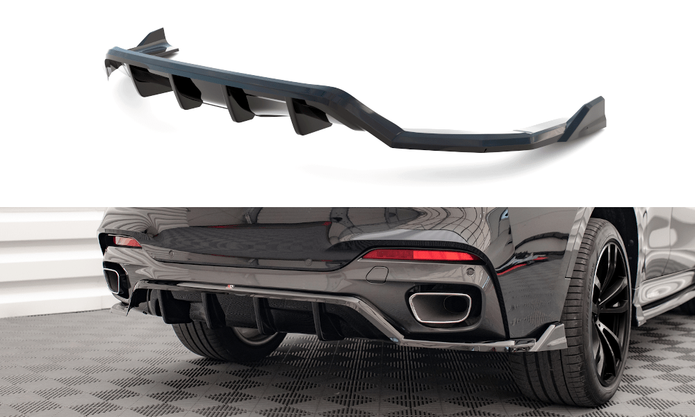Maxton Design Central Rear Splitter (w/ Vertical Bars) - BMW X6 M-PACK F16
