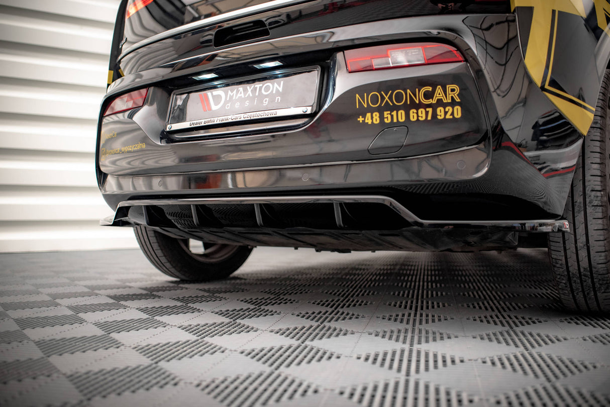 Maxton Design Central Rear Splitter (With Vertical Bars) BMW I3 Mk1 Facelift
