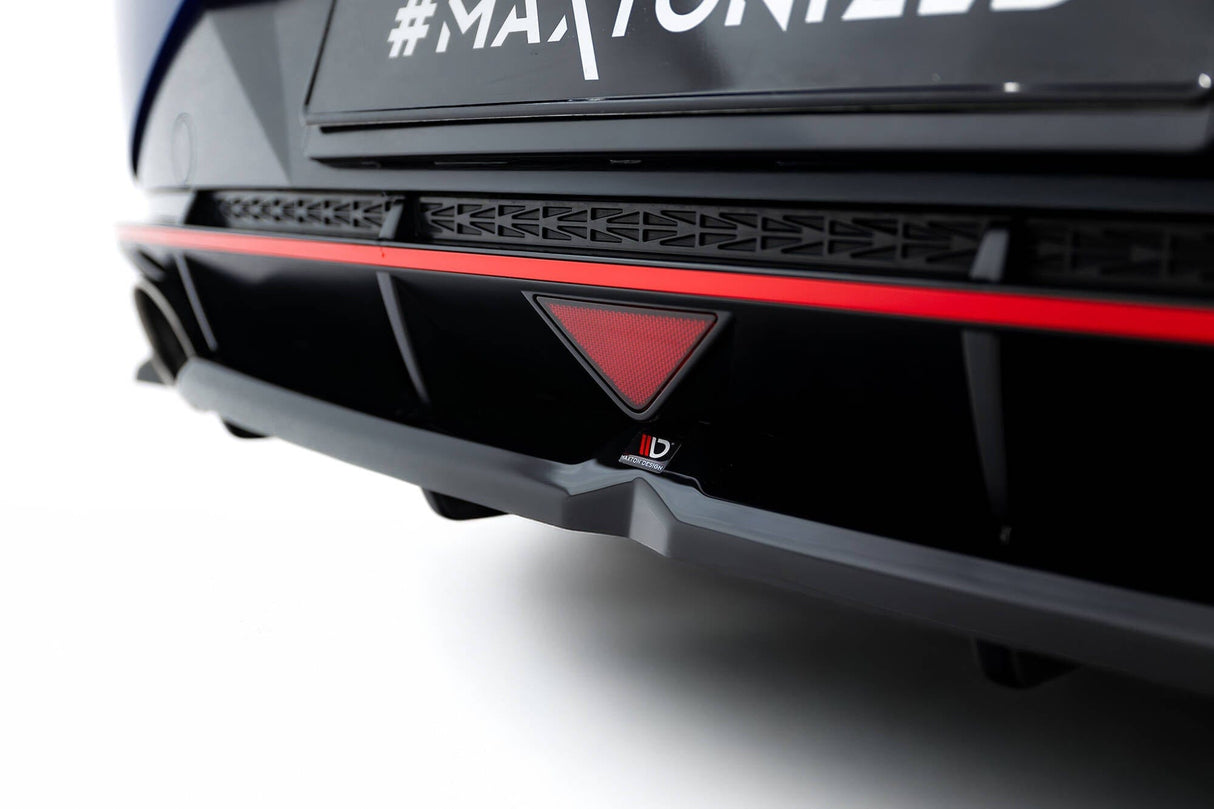 Maxton Design Central Rear Splitter (With Vertical Bars) Hyundai Elantra N MK7