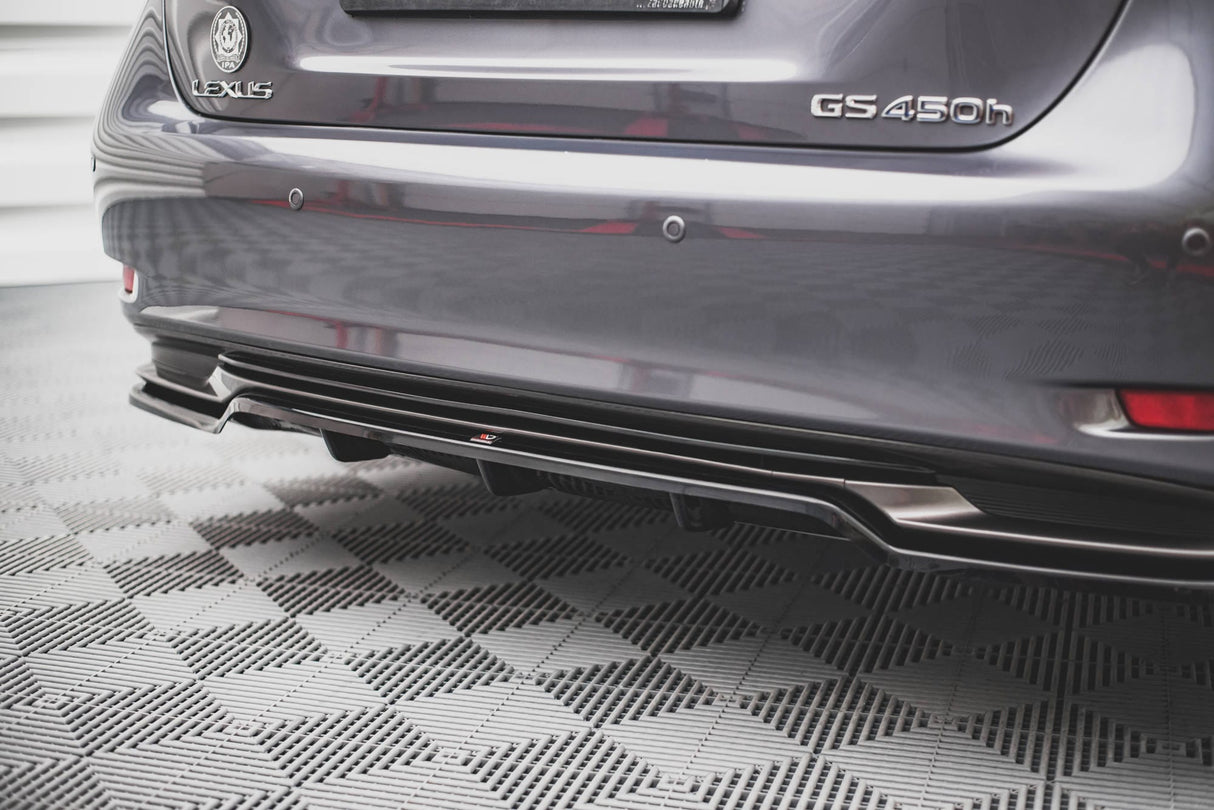 Maxton Design Central Rear Splitter (With Vertical Bars) Lexus Gs F Sport Hybrid Mk4 (L10)
