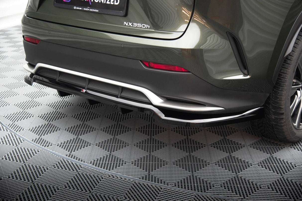 Maxton Design Central Rear Splitter (With Vertical Bars) Lexus Nx F-Sport Mk2