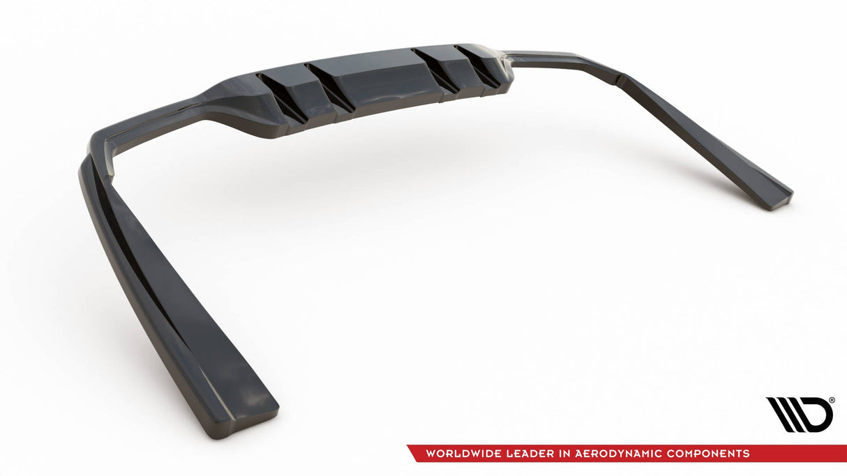 Maxton Design Central Rear Splitter (With Vertical Bars) Mercedes-AMG C 43 Sedan W205 Facelift