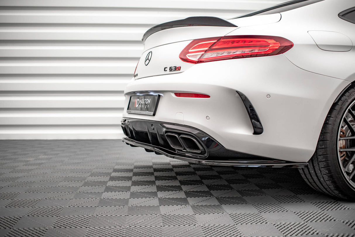 Maxton Design Central Rear Splitter (With Vertical Bars) Mercedes-AMG C 63AMG Coupe C205 Facelift
