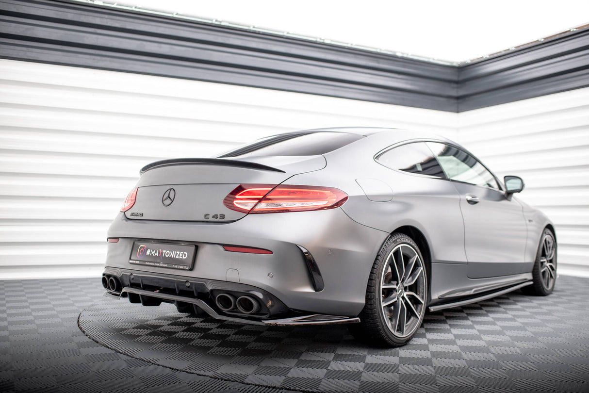 Maxton Design Central Rear Splitter (With Vertical Bars) Mercedes-AMG C43 Coupe C205 Facelift