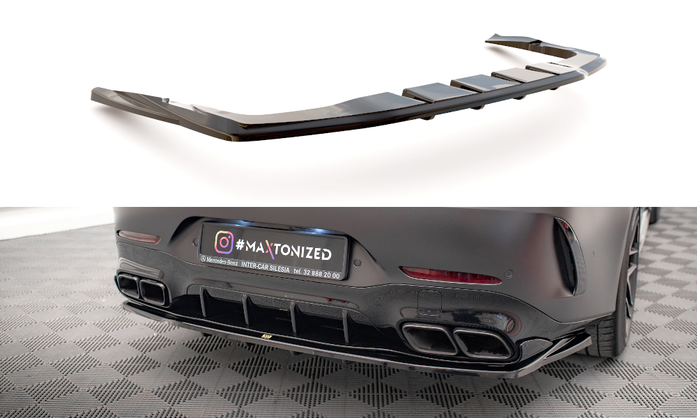 Maxton Design Central Rear Splitter (With Vertical Bars) Mercedes-AMG GT 63S 4-Door Coupe Aero